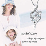 925 Sterling Silver Always My Daughter&Sister Forever My Friend Double Love Heart  Infinity Pendant Necklace for Women