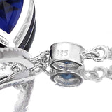 925 Sterling Silver CZ September Birthstone Tear Drop Chandelier Earrings Sapphire Color