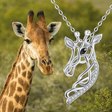 Celtic Knot Necklace Giraffe Pendant 925 Sterling Silver Giraffe Animal Head Necklace Giraffe Jewelry Gifts for Women