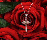 Pendant Necklace, Infinity Rose Pendant Entwined - Blessing Love for Wife/Mom/Girlfriend/Friend, Birthday Thanksgiving Day Anniversary Mothers Day
