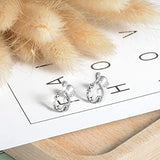 Sterling Silver Cute Cat Stud Earrings for Women Girls