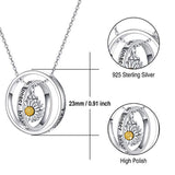 Sunflower Urn Necklace for Ashes S925 Sterling Silver Cremation Jewelry - No Longer by My Side Forever in My Heart Cremation Memorial Keepsake