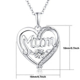 Women's Heart Necklace Sterling Silver Love Mother and Daughter Pendant 14K Rose Gold Jewelry