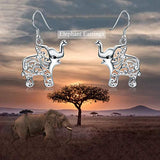 Sterling Silver Cute Elephant Animal Dangle Drop Earrings for Women Girls
