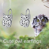 925 sterling silver Owl dangle earrings Animal Dangle Earrings
