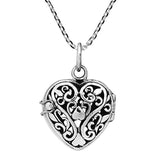 Silver Heart Locket Pendants Necklace
