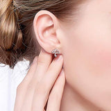 925 Sterling Silver Platinum Plated with Cubic Zirconia Umbrella Stud Earrings for Women Girls