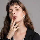 Sterling Silver Stud Star Drop Earrings for Women Girls Hypoallergenic Ear Jewelry