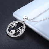 Elephant Necklaces 925 Sterling Silver Tree of Life Necklace for Mom Elephant Jewelry for Wife