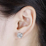 14K Gold Screw Back Heart Arrows Cut Moissanite Stud Earring for Women