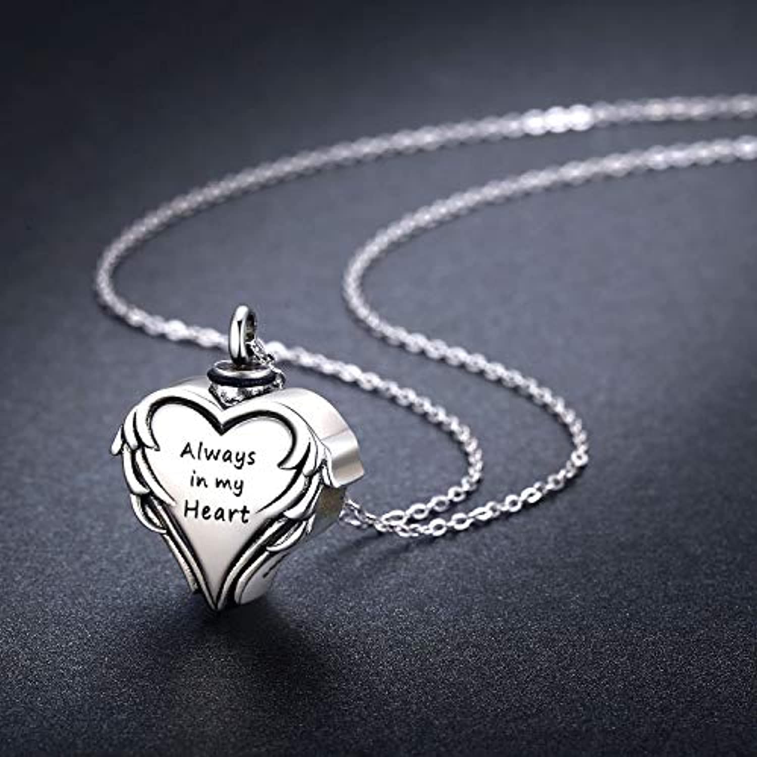 Angel Wing Always in My Heart - Stainless Steel Ashes Jewellery Necklace  Pendant