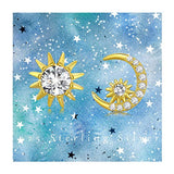 S925 Sterling Silver Sun Crescent Moon Star Earrings Stud Gold Ear Studs Shinny  CZ Jewelry Gifts for Women Daughter