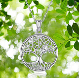 Tree of Life Pendant S925 Sterling Silver Necklace For Women,Family Of Tree Pendant Necklace Jewelry Birthday Gifts for Women