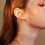 October Birthstone Sterling Silver White/Yellow Gold Plated Created Fire Opal Flower Stud Earrings Small Dainty hypoallergenic Earrings Fine Jewelry for Women