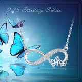 Butterfly Infinity Necklaces for Women,925 Sterling Silver Blue Cubic Zirconia Butterfly Jewelry Stocking Stuffers for Women Daughter