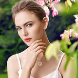 925 Silver Star of David pendant with Rose Gold Heart Necklace Jewelry Gift for Women