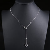 Long Necklace 925 Sterling Silver Adjustable Y Shaped Lariat Chain Necklace for Women