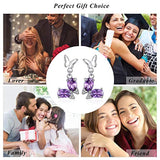 Butterfly Stud Earrings for Girls 925 Sterling Silver Purple crystal Stud Earrings Butterfly Jewelry Gift for Women