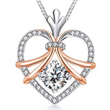 Silver Cubic Zirconia Heart Pendant Necklace