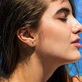Sterling Silver  Blake Heart Crystal Stud Earrings for Women & Girls, Swarovski Element Dainty Love Knot Ear Studs Jewelry Gift for Her