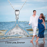 Sterling Silver Mermaid Tail Necklace with 5A Cubic Zirconia Fish Ocean Jewelry Good Luck Necklace for Women
