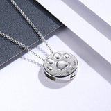 925 Sterling Silver Urn Necklace for Dog Ashes Always in My Heart Paw Print Memorial Keepsake Pendant Cremation Jewelry for Pet Golden Retriever