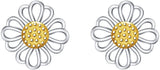 S925 Sterling Silver Daisy Filigree Flower Stud Earrings for Women