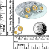 Sunflower Earrings for Women Sterling Silver Sunflower Dangle Drop Earring for Girls