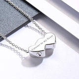 925 Sterling Silver Urn Ash Necklace Holds Two Forever in My Heart Cremation Pendant Women For Loss Of Loved Ones