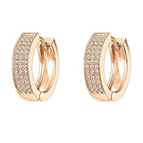 14K Gold Plated Cubic Zirconia Huggie Small Hoop Stud Earrings For Women