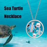 S925 Sterling Sliver Gifts for Women Sea Turtle Necklace Cute Animal Heart Pendant Jewelry