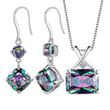 925 Sterling Silver Mystic-Topaz Jewelry Women Crystal Gift Girls Dating/Wedding/Anniversary Present Fashion Jewellery
