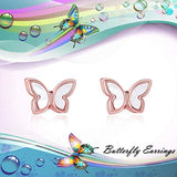 Sterling Silver Created Pearl Butterfly Jewelry earring for Women Birthday Gift
