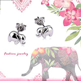 Sterling Silver Little Lucky Elephant Stud Earrings for Women