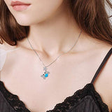 Sterling Silver Created Opal Ocean Jewelry Sea Crab Necklace for Women