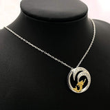 Womens Fashion Jewelry 925 Sterling Silver Ocean Golden Mermaid Pendant Necklace, 18