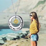Sterling Silver North Star Pendant Necklace, You are My True North, Northern Star Necklaces Gifts for Women Girlfriend