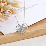 S925 Sterling Silver Heart Necklace Pendant  for Women