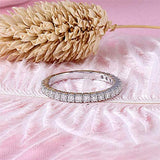 14K Gold  Moissanite Half Eternity Wedding Band Guard Ring for Women