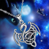 925 Sterling Silver  Dragon Necklace Pendant Animal Jewelry  for Women