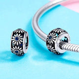 925 Sterling Silver Daisy Charm for Women Snake Bracelet Charm