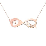 'In My Footsteps' -925 Sterling Silver Personalized Infinity Name Necklace Adjustable 16”+2”