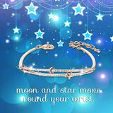 925 Sterling Silver Chic Star And Moon Bracelet With Micro Pave AAA Zircon