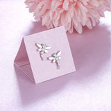 925 Sterling Silver Cute Dragonfly  Stud Earrings for Women Teen Girls Birthday Gift