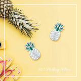 Opal Earrings 925 Sterling Silver Pineapple Tiny Stud Earrings for Women Hypoallergenic Opal Stud Earrings Pineapple Jewelry for Sensitive Ears