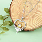 Cute Lion Animal Heart Pendant Necklace  925 Sterling Silver Birthday Jewelry for Women Girls
