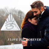 Triangle Eye of Providence Necklace for Women, 925 Sterling Silver All Seeing Eyes Pendant Christmas Birthday Gift