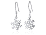 Snowflake 925 Sterling Silver High-Polished Drop Dangle Earrings Gift Idear for Women