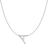 Sterling Silver Alphabet Letter A & K Script Name Pendant Chain Necklace for Women Girls