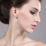 14K  Gold 5MM Cultured Freshwater Pearl Dangle Drop Earrings